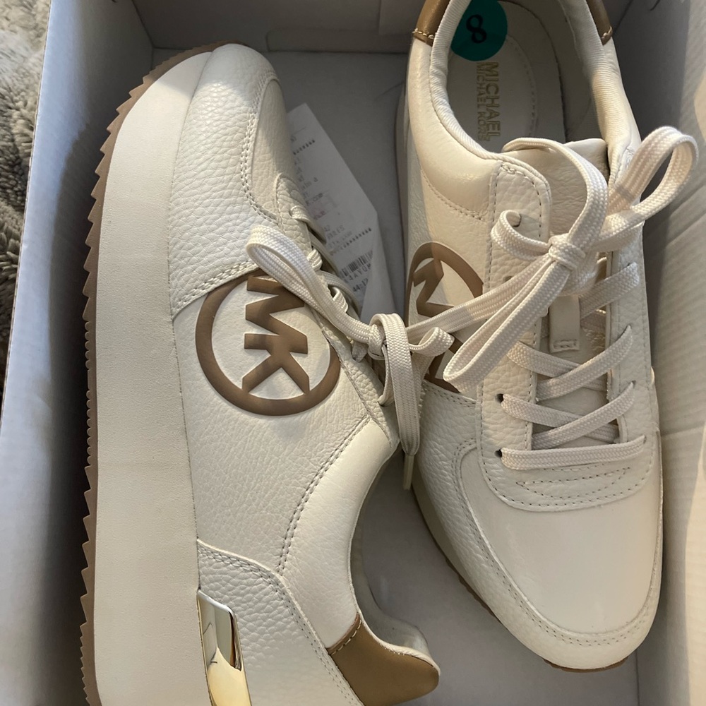 Michael Kors Cream and Gold Women's Sneakers